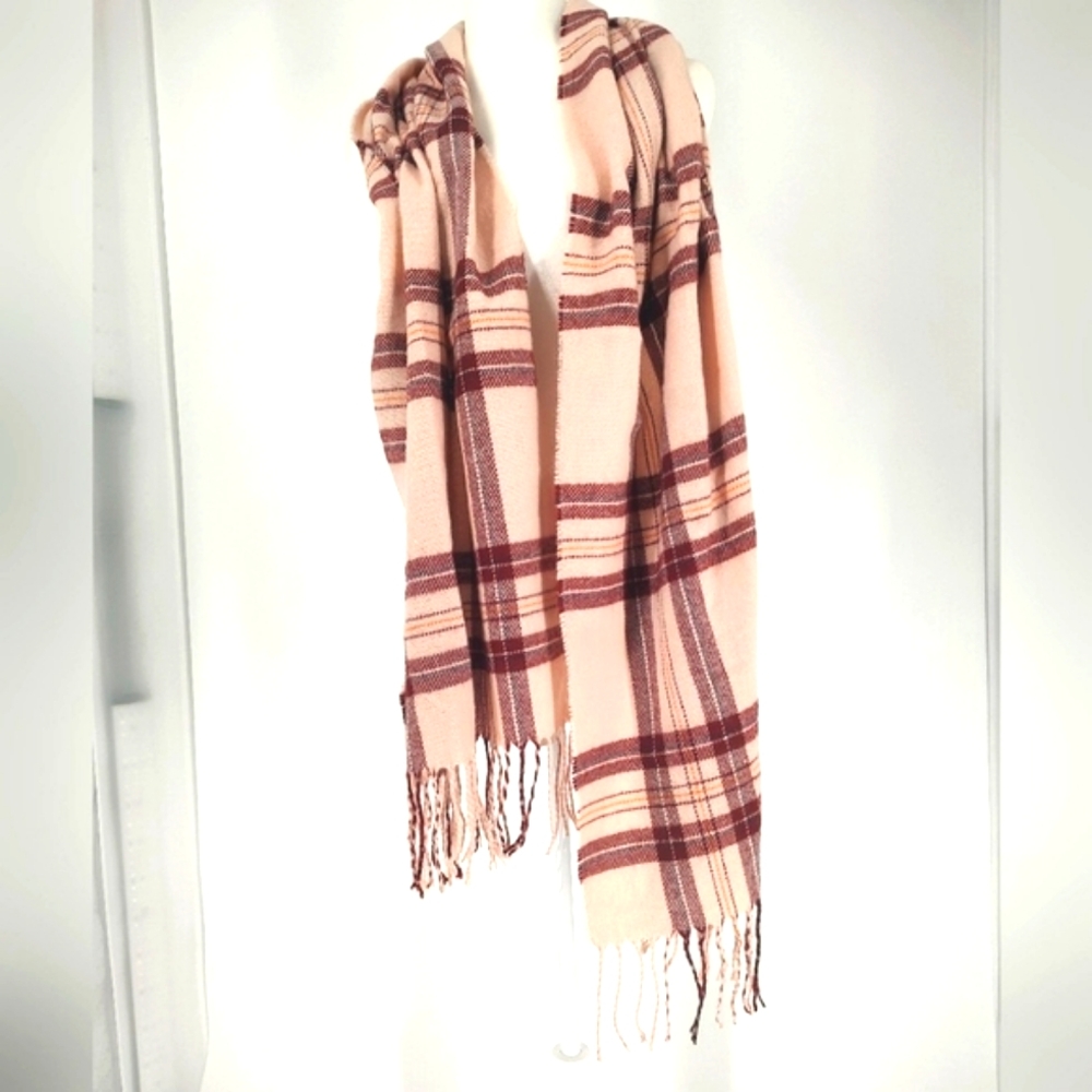 Steve Madden Unisex Blush Fringe Scarf 1 SFM